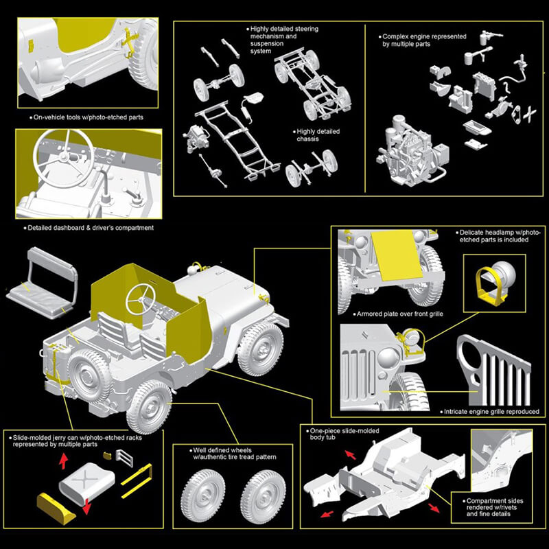 1/35 Armored 1/4-Ton 4×4 Truck w/.50-cal Machine Gun 3in1 - Imagen 4